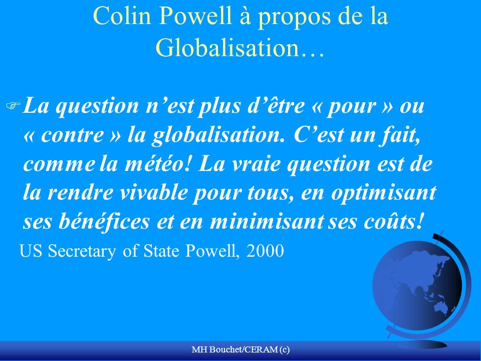 La Globalisation: Menace Ou Opportunité? FMIT Octobre Ppt Télécharger