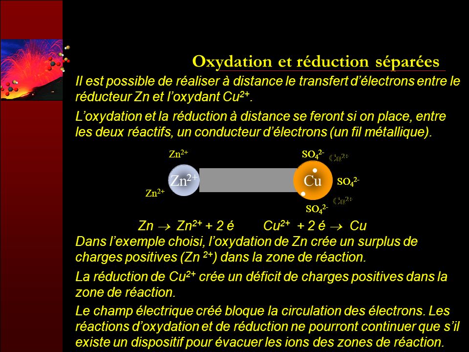 Oxydation et réduction séparées