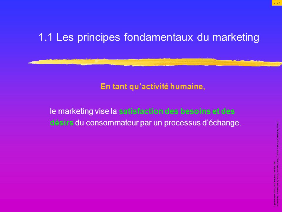 1.1 Les principes fondamentaux du marketing