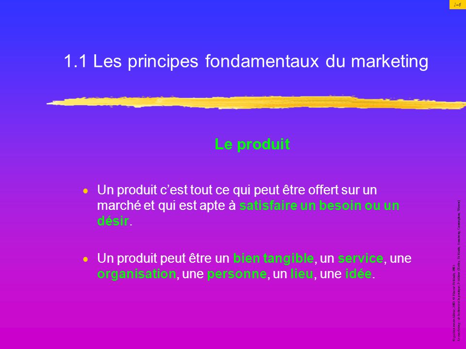 1.1 Les principes fondamentaux du marketing