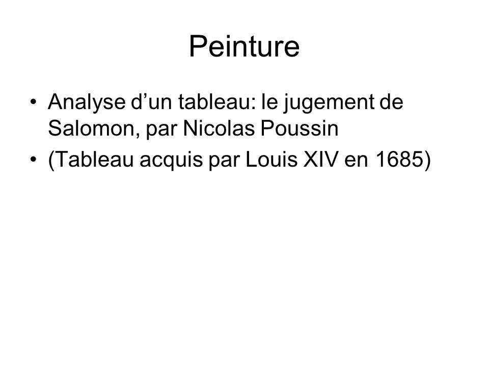Peinture Analyse d’un tableau: le jugement de Salomon, par Nicolas Poussin.