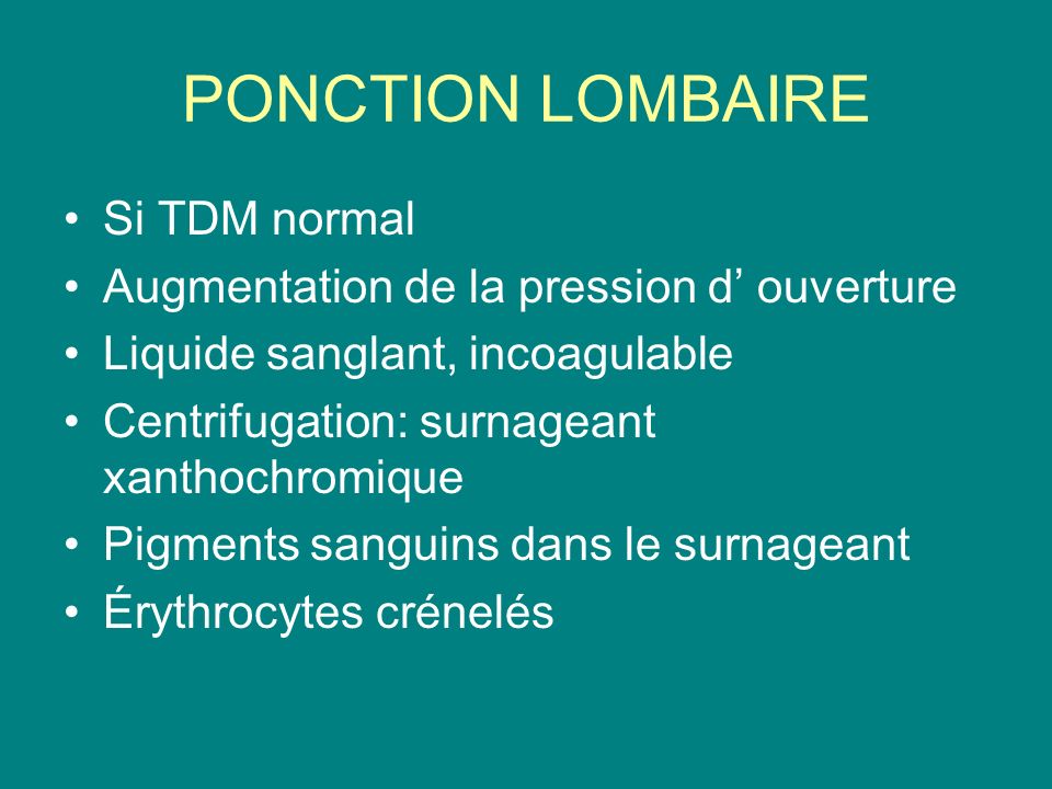 PONCTION LOMBAIRE Si TDM normal
