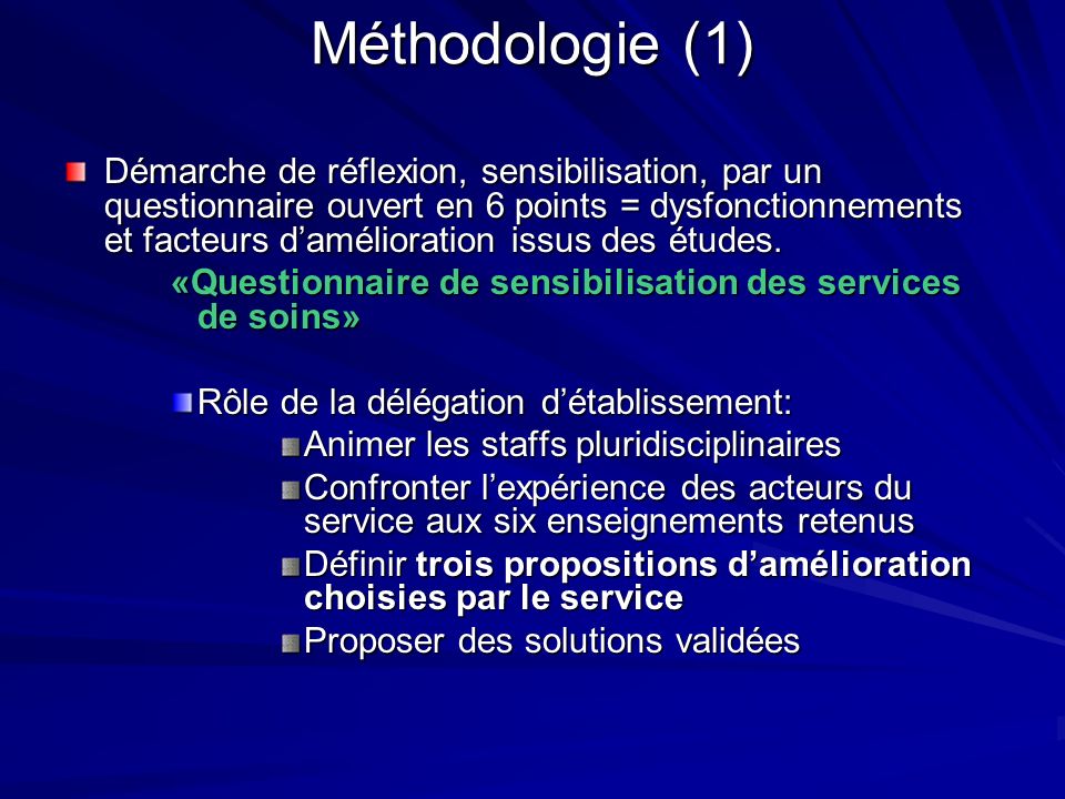 Méthodologie (1)