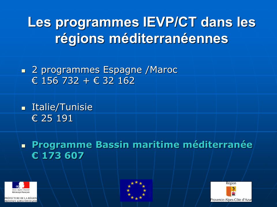 Les programmes IEVP/CT dans les régions méditerranéennes