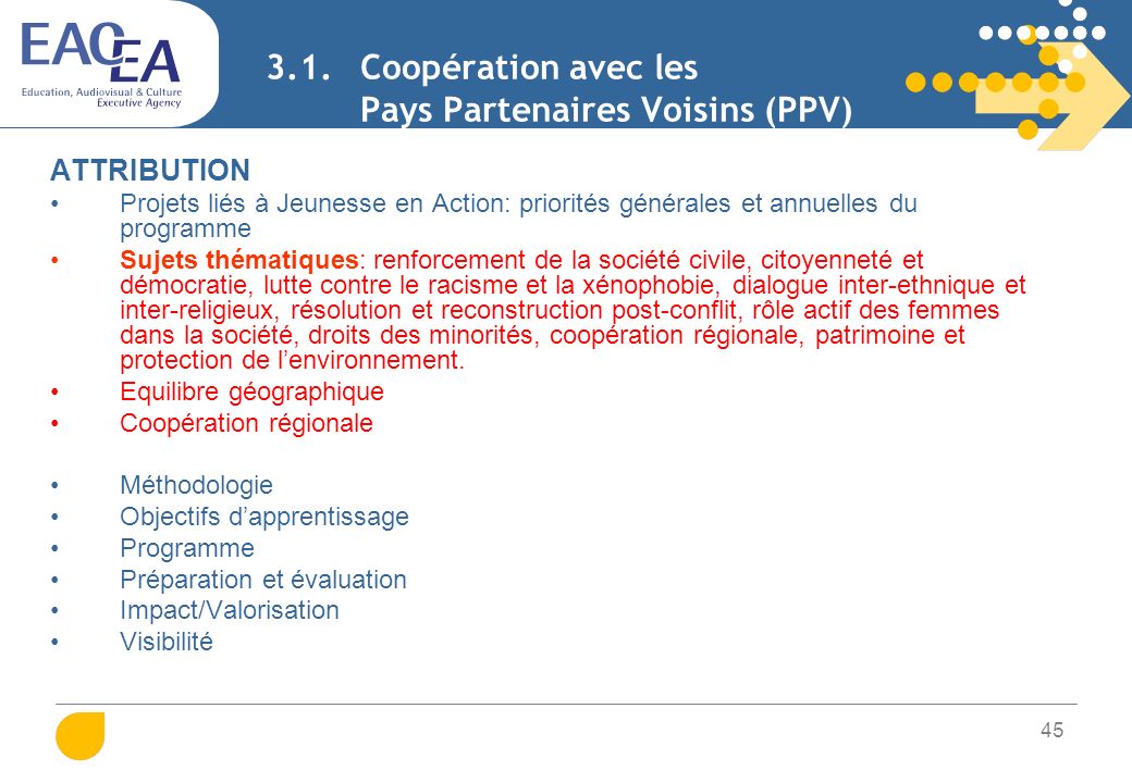 3.1. Coopération avec les Pays Partenaires Voisins (PPV)