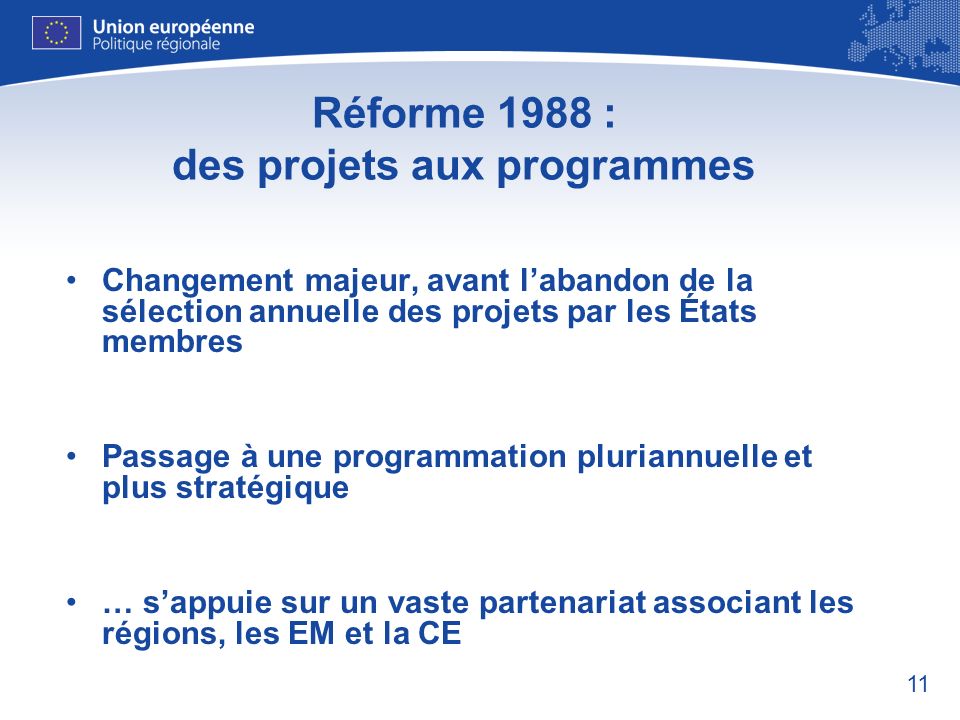 Réforme 1988 : des projets aux programmes