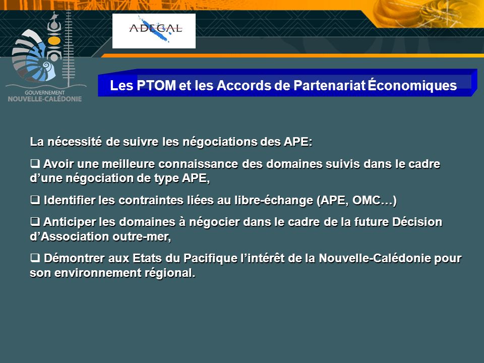 Les PTOM et les Accords de Partenariat Économiques