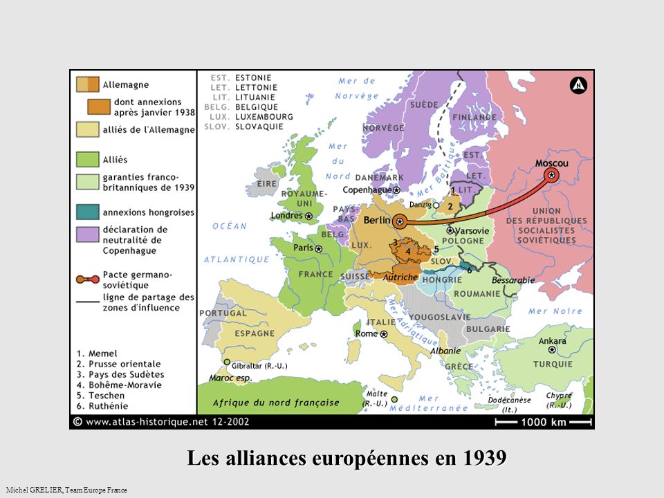 Les alliances européennes en 1939