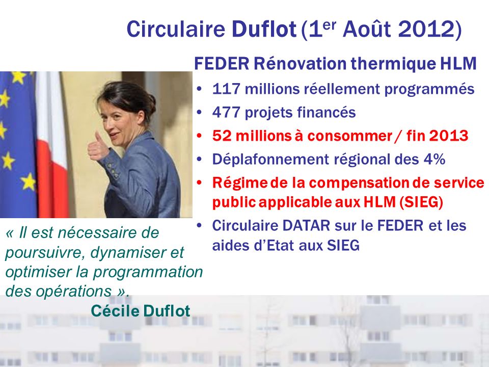 Circulaire Duflot (1er Août 2012)
