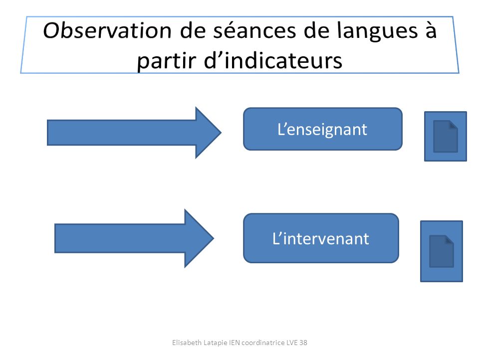 Observation de séances de langues à partir d’indicateurs