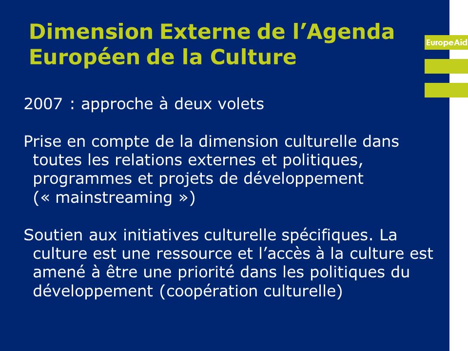Dimension Externe de l’Agenda Européen de la Culture