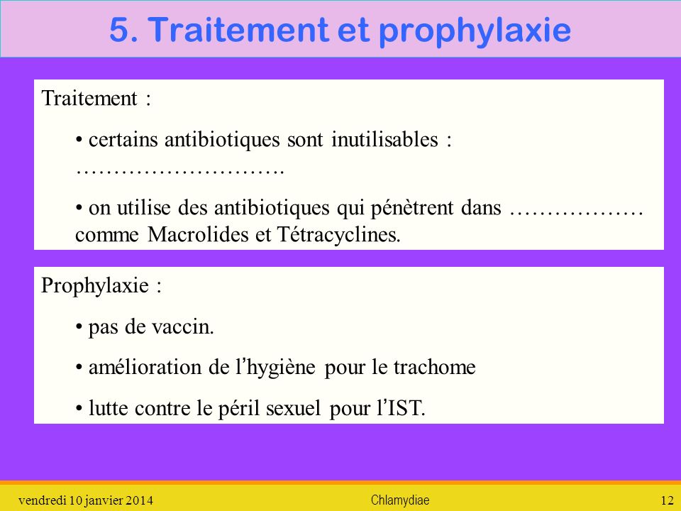 5. Traitement et prophylaxie