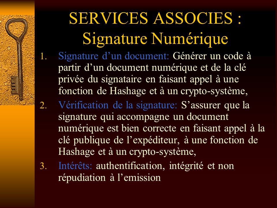 SERVICES ASSOCIES : Signature Numérique