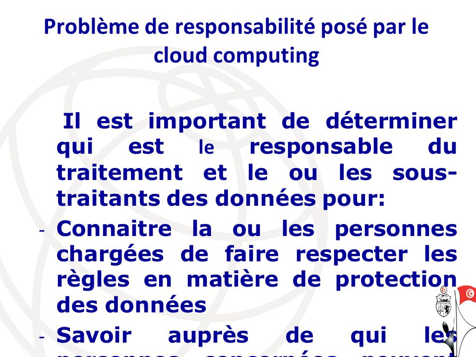 Problème de responsabilité posé par le cloud computing