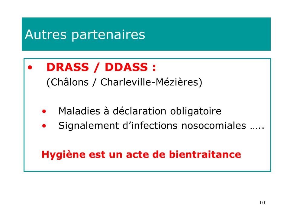 Autres partenaires DRASS / DDASS : (Châlons / Charleville-Mézières)‏