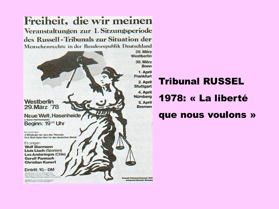 Tribunal RUSSEL 1978: « La liberté que nous voulons »