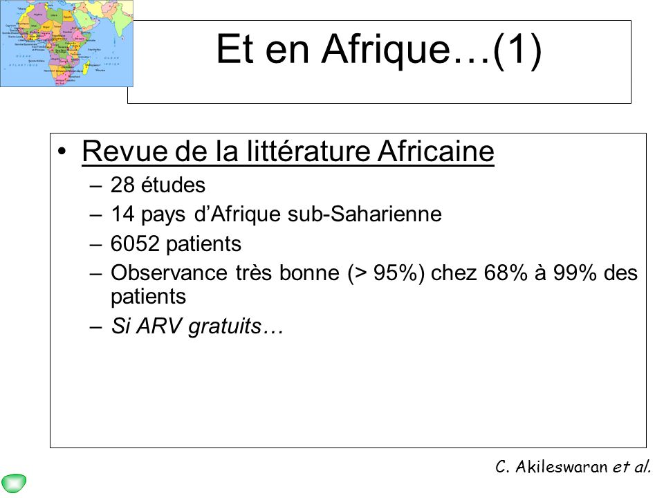 Et en Afrique…(1) Revue de la littérature Africaine 28 études