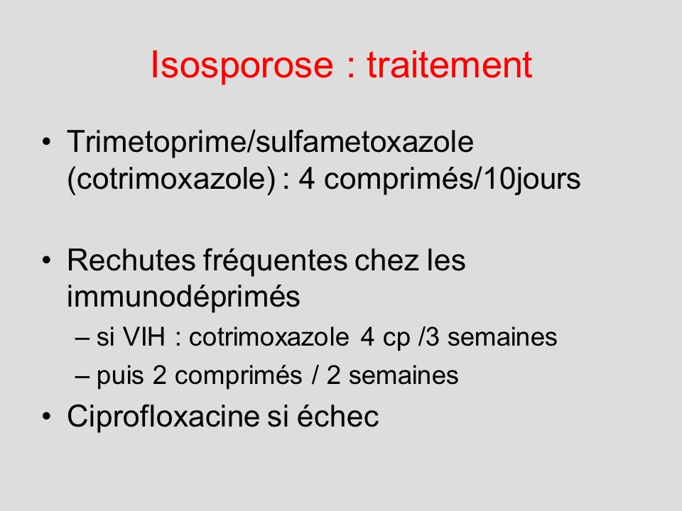 Isosporose : traitement