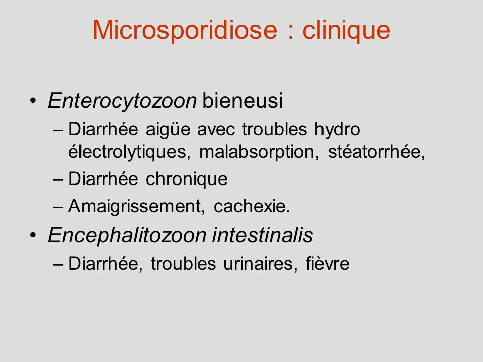 Microsporidiose : clinique