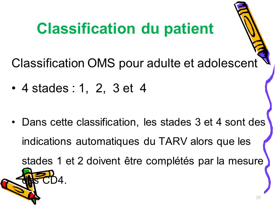 Classification du patient