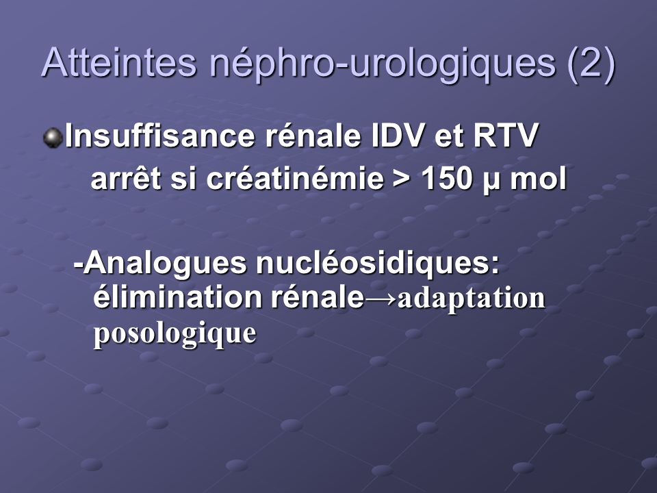 Atteintes néphro-urologiques (2)