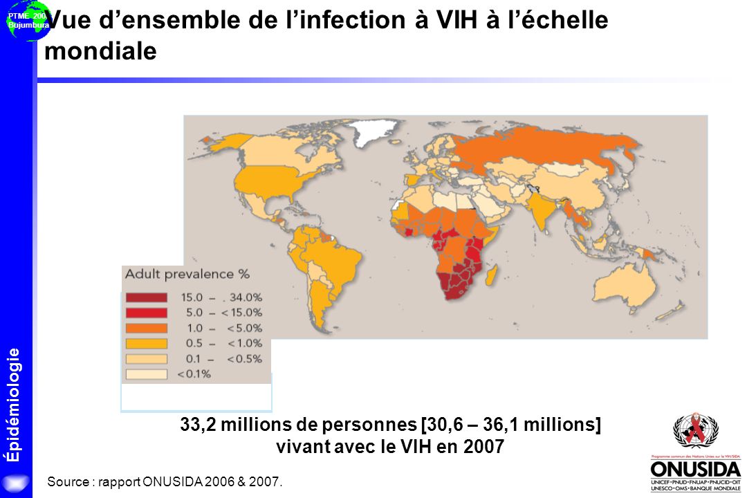 Vue d’ensemble de l’infection à VIH à l’échelle mondiale