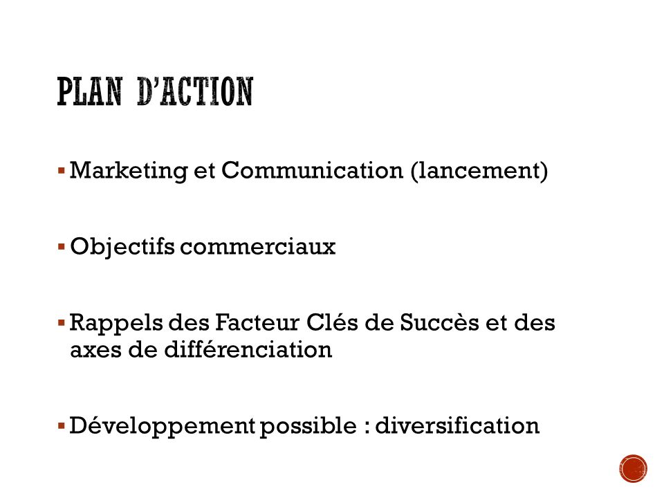 Plan d’action Marketing et Communication (lancement)