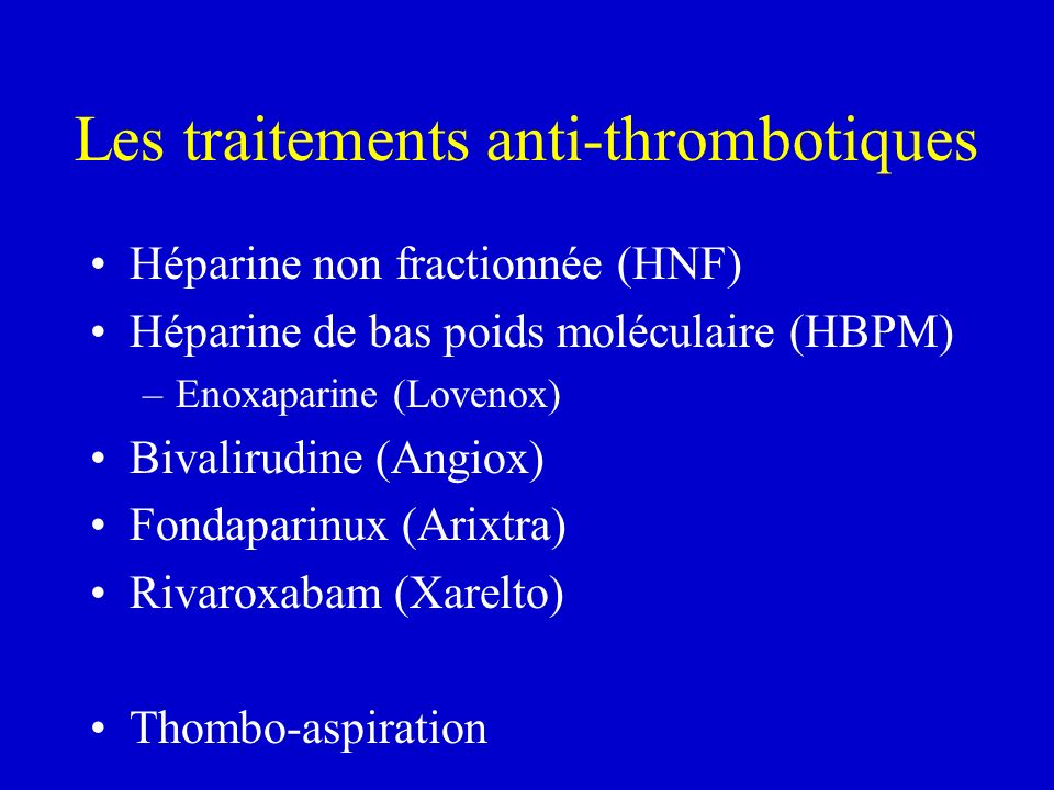 Les traitements anti-thrombotiques