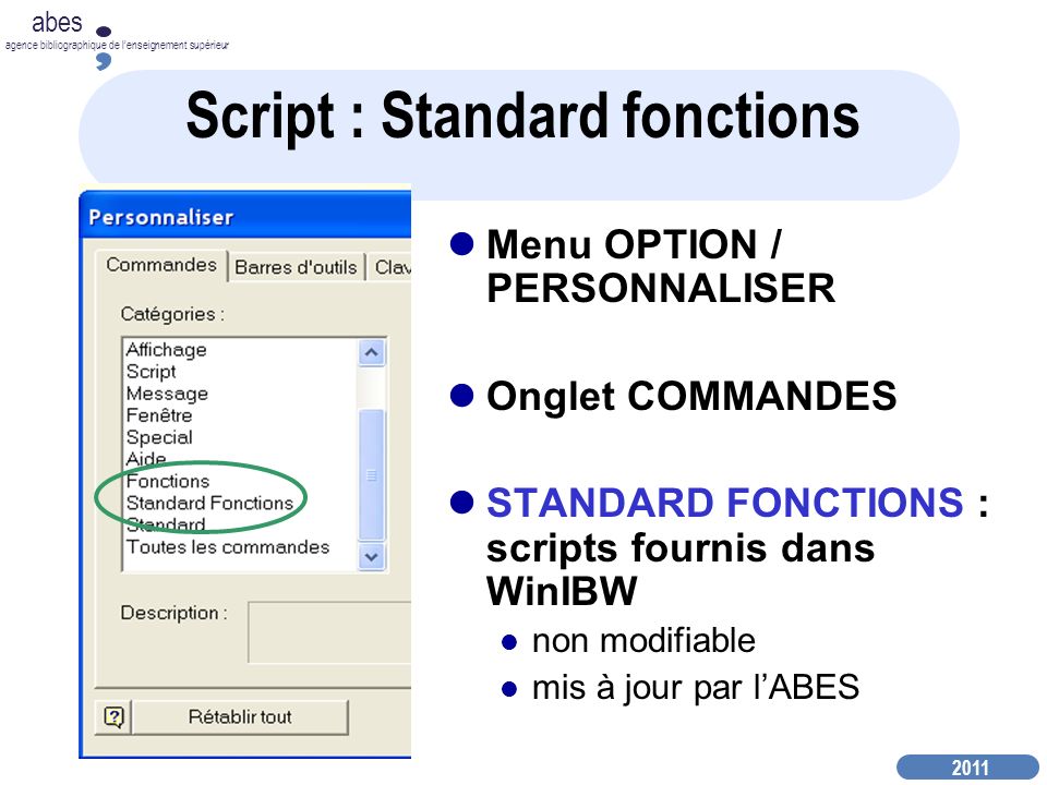 Script : Standard fonctions