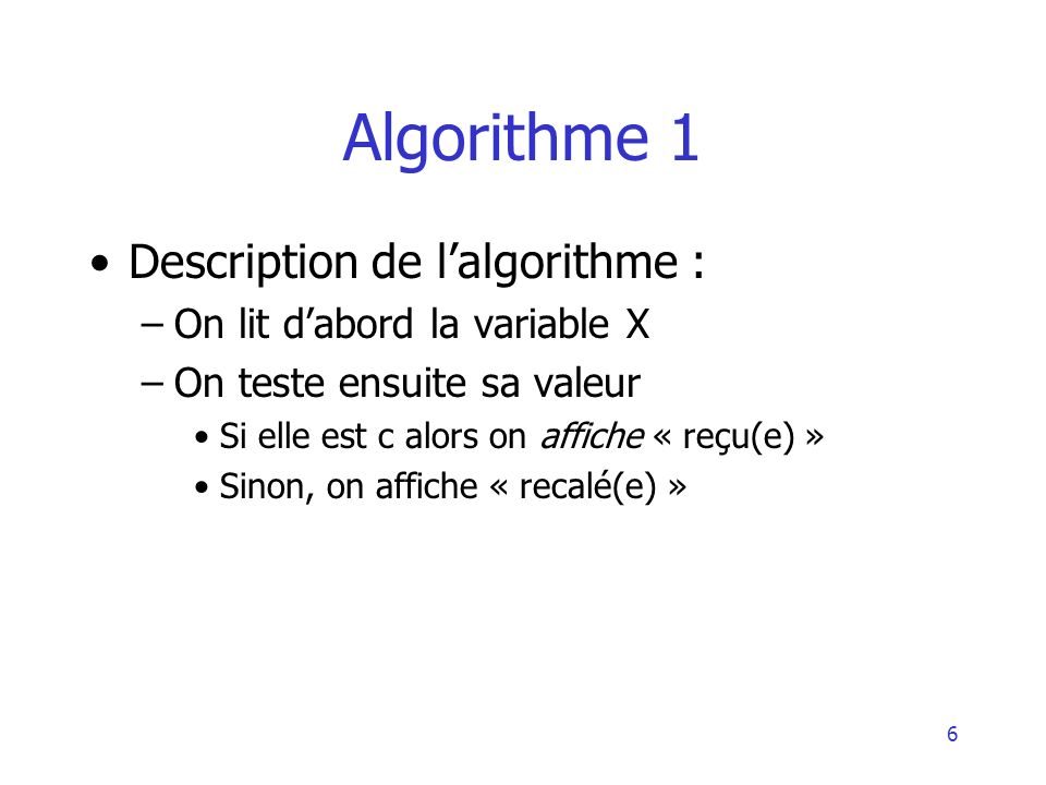 Algorithme 1 Description de l’algorithme :