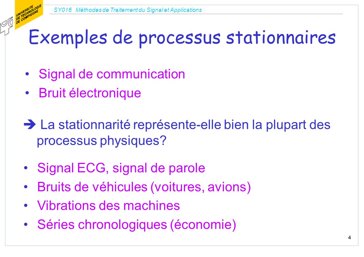 Exemples de processus stationnaires