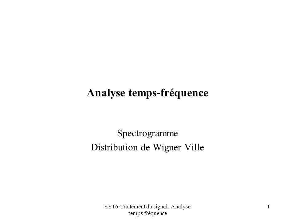 Analyse temps-fréquence