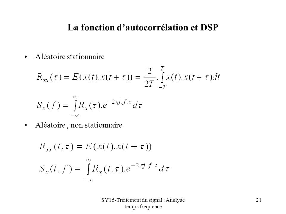 La fonction d’autocorrélation et DSP