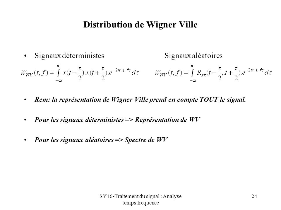 Distribution de Wigner Ville
