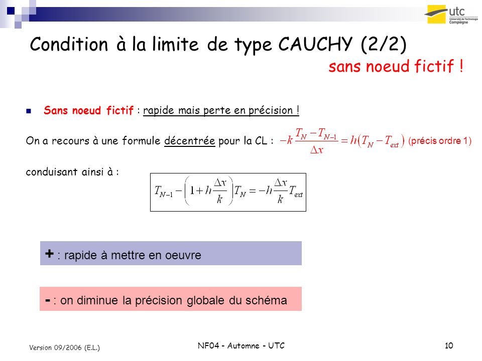Condition à la limite de type CAUCHY (2/2)