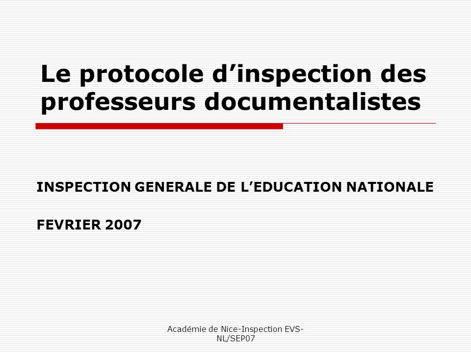 Le protocole d’inspection des professeurs documentalistes