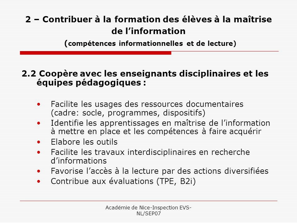Académie de Nice-Inspection EVS-NL/SEP07