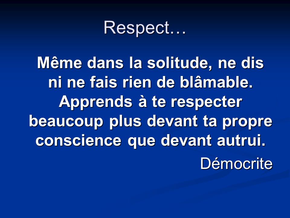 Respect…