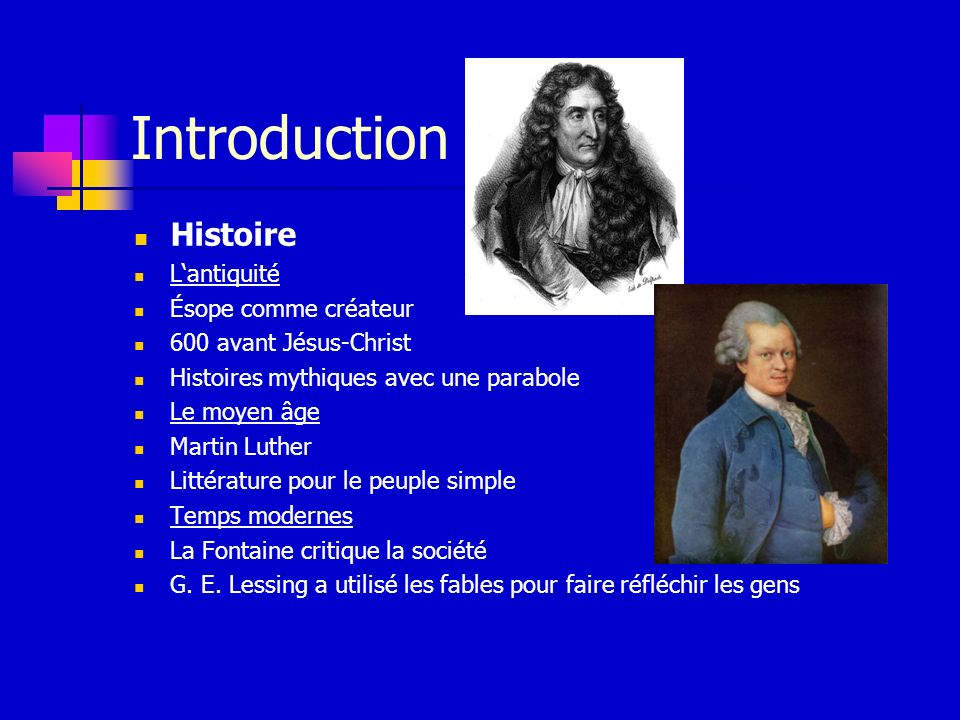 Introduction Histoire L‘antiquité Ésope comme créateur