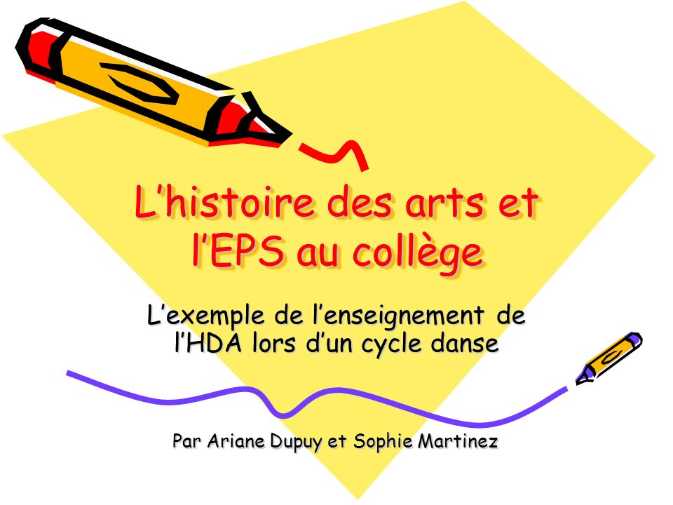 L’histoire des arts et l’EPS au collège