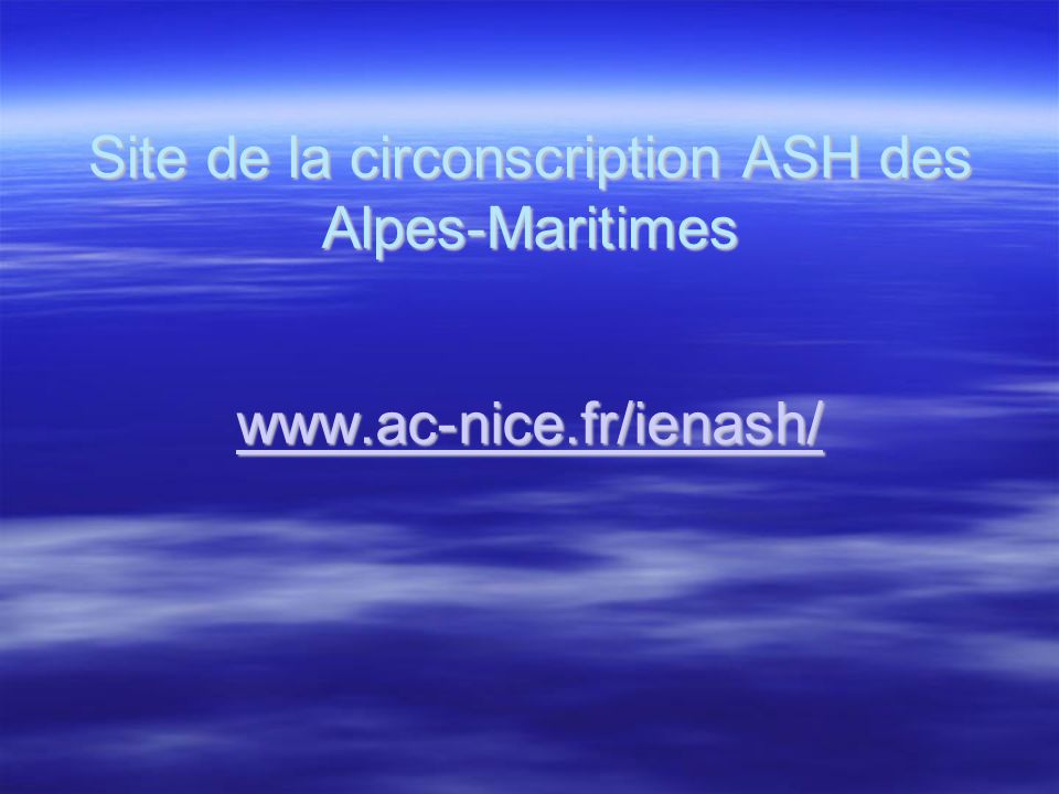 Site de la circonscription ASH des Alpes-Maritimes
