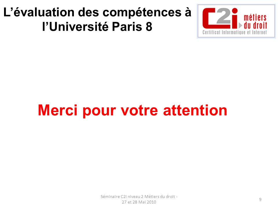 L’évaluation des compétences à l’Université Paris 8