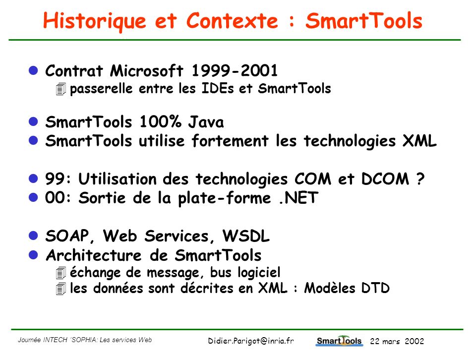 Historique et Contexte : SmartTools