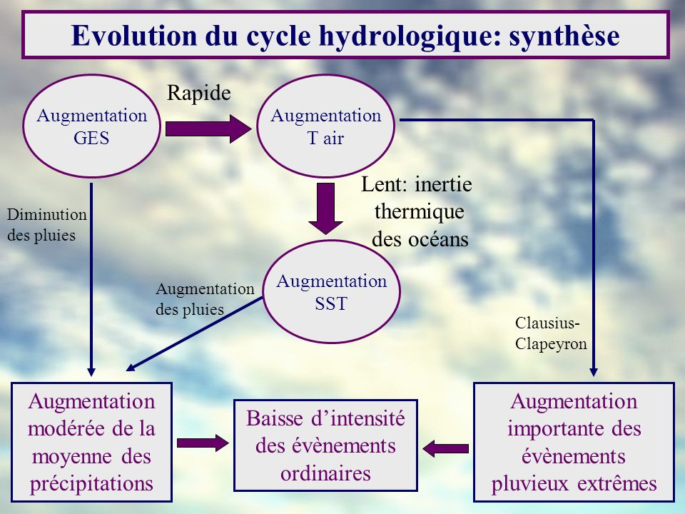 Evolution du cycle hydrologique: synthèse
