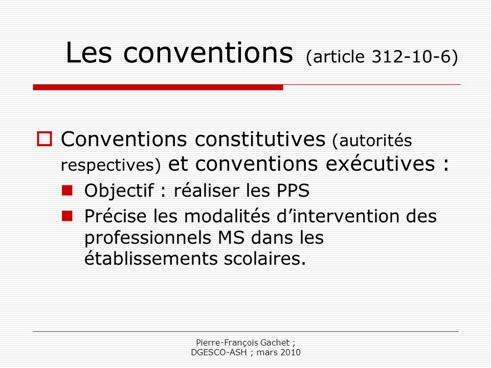 Les conventions (article )