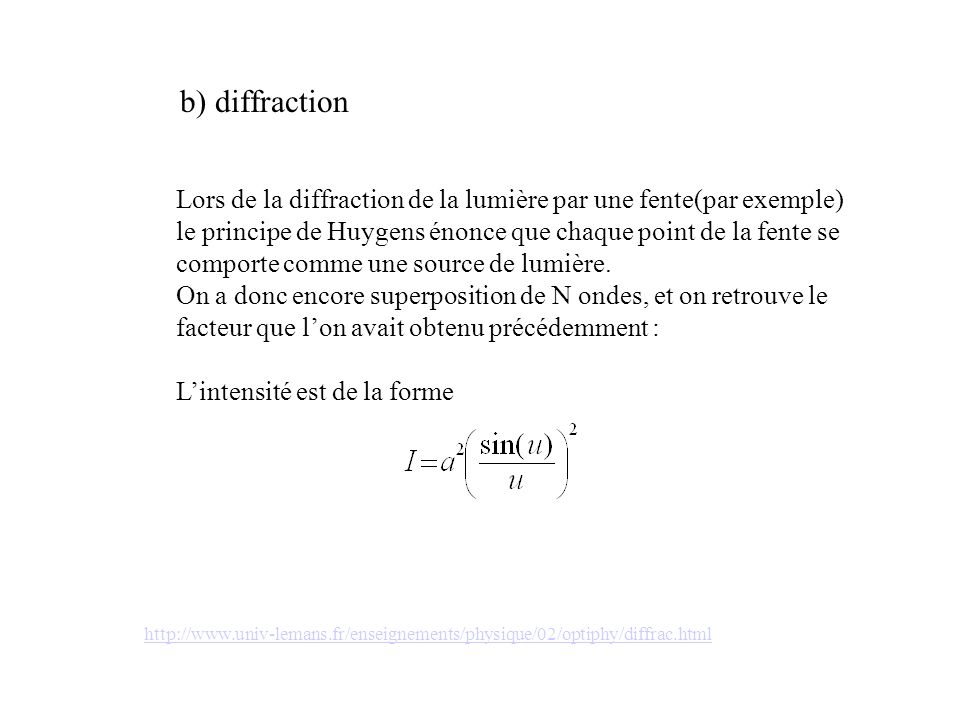 b) diffraction