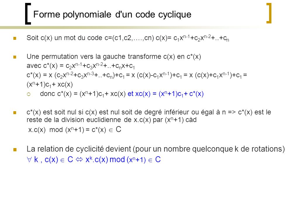 Codes Detecteurs Et Correcteurs Ppt Telecharger