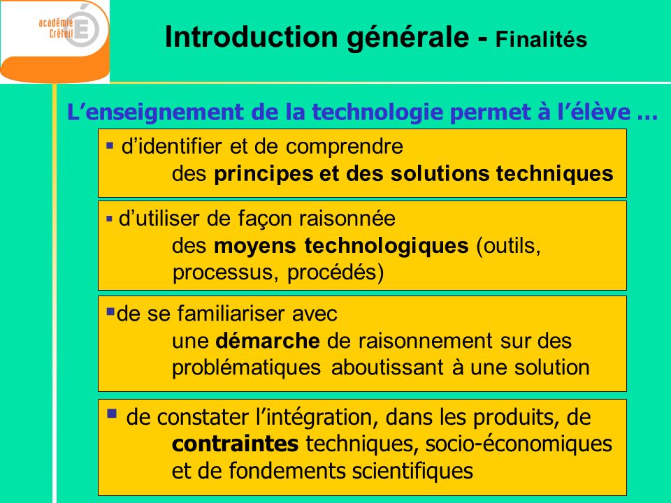 Introduction générale - Finalités