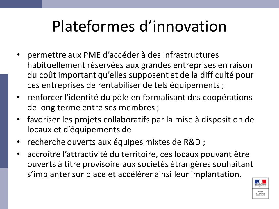 Plateformes d’innovation