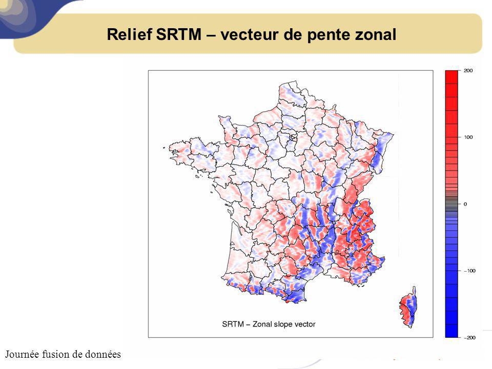Relief SRTM – vecteur de pente zonal